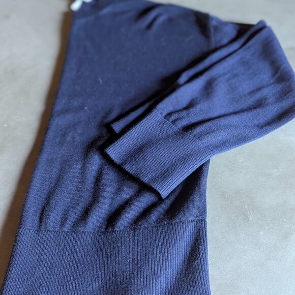 & OTHER STORIES Straight-Fit Crewneck Jumper | Dark Blue - Picture 3 of 14